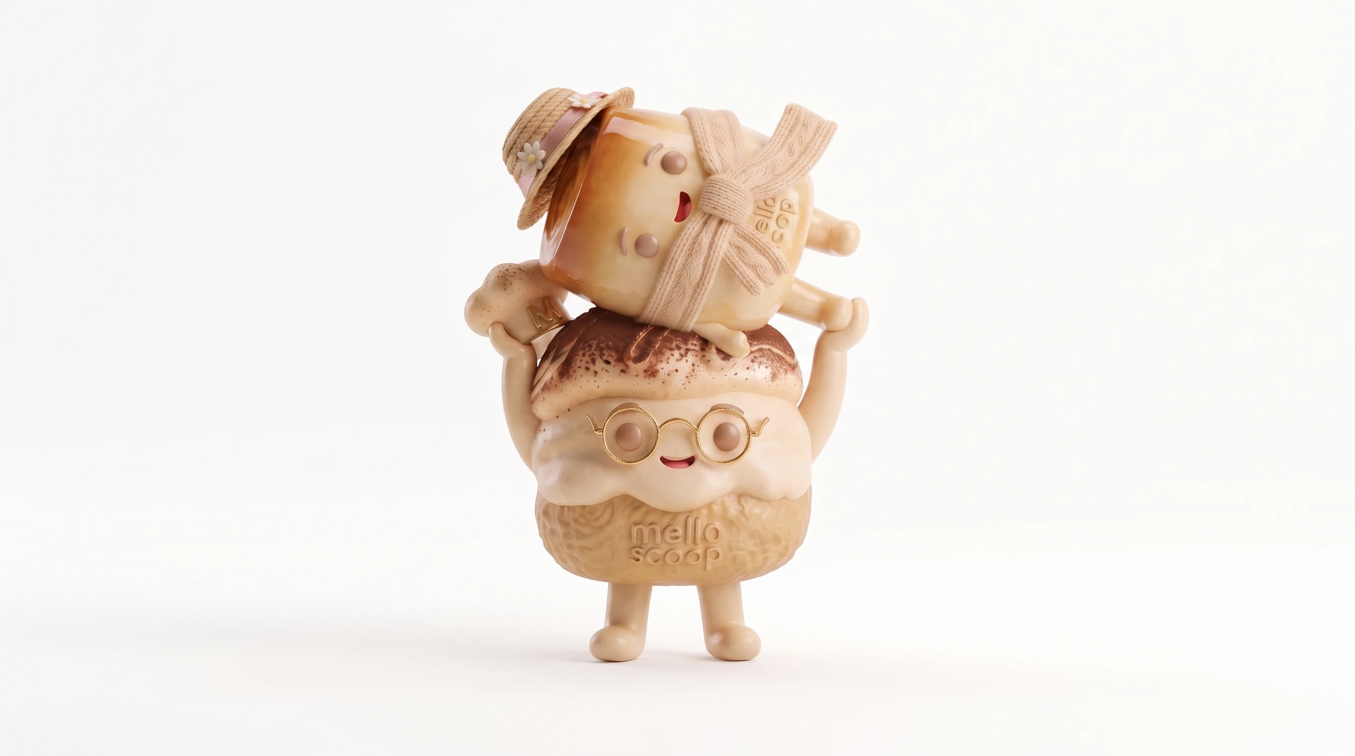 Pippo playfully lifts Enzo in his straw hat and cosy scarf